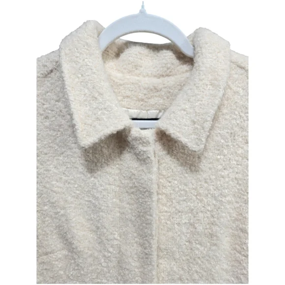 Vintage Marvin Richards Trench Coat Cream Bouclé Wool Blend Size Medium EUC - Picture 5 of 16